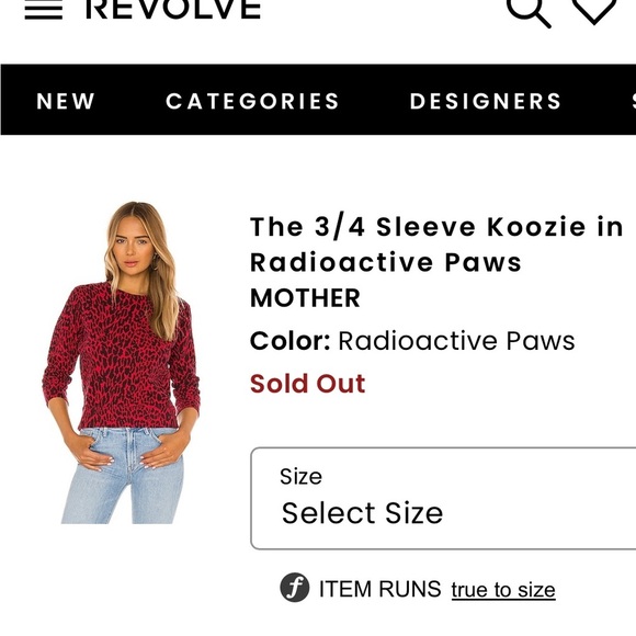 NWT MOTHER 3/4 sleeve koozie radioactive paws sz sm - Picture 2 of 8